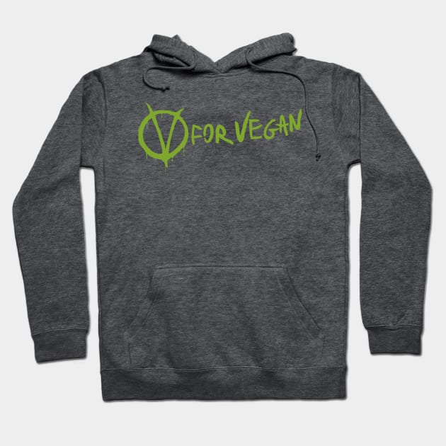 V for Vegan (title) Hoodie by AnthonyGeoffroy